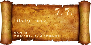 Tibély Teréz névjegykártya